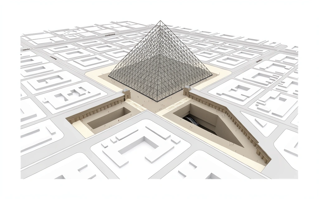 Louvre Eingang Übersicht