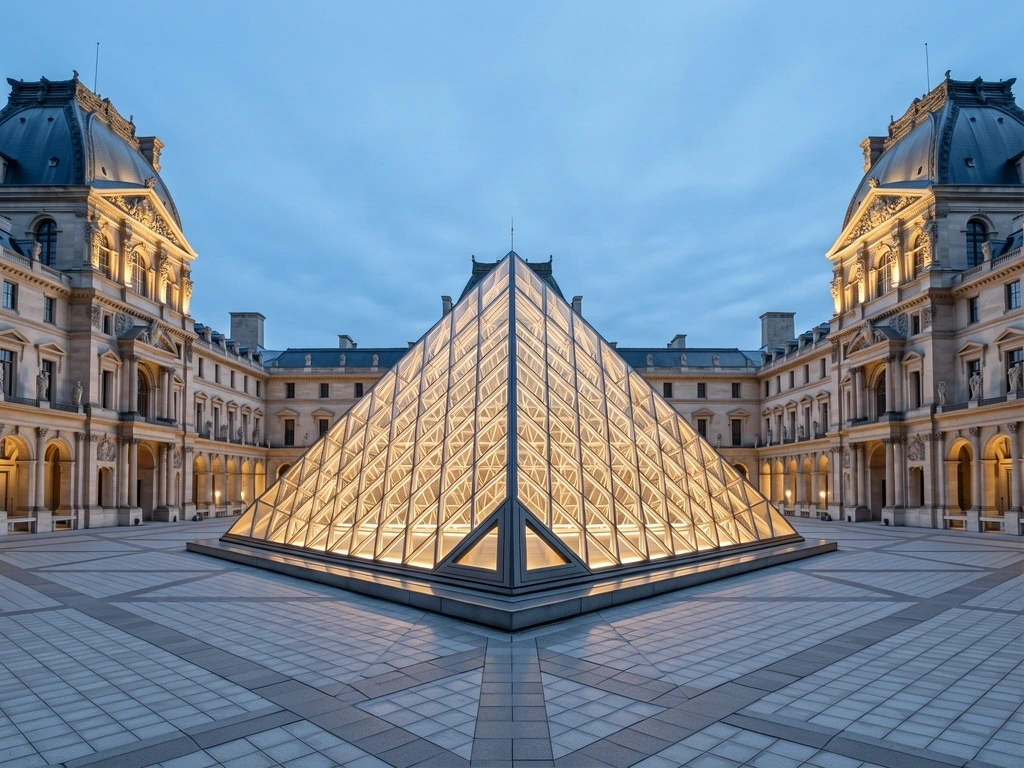 Louvre bei Nacht