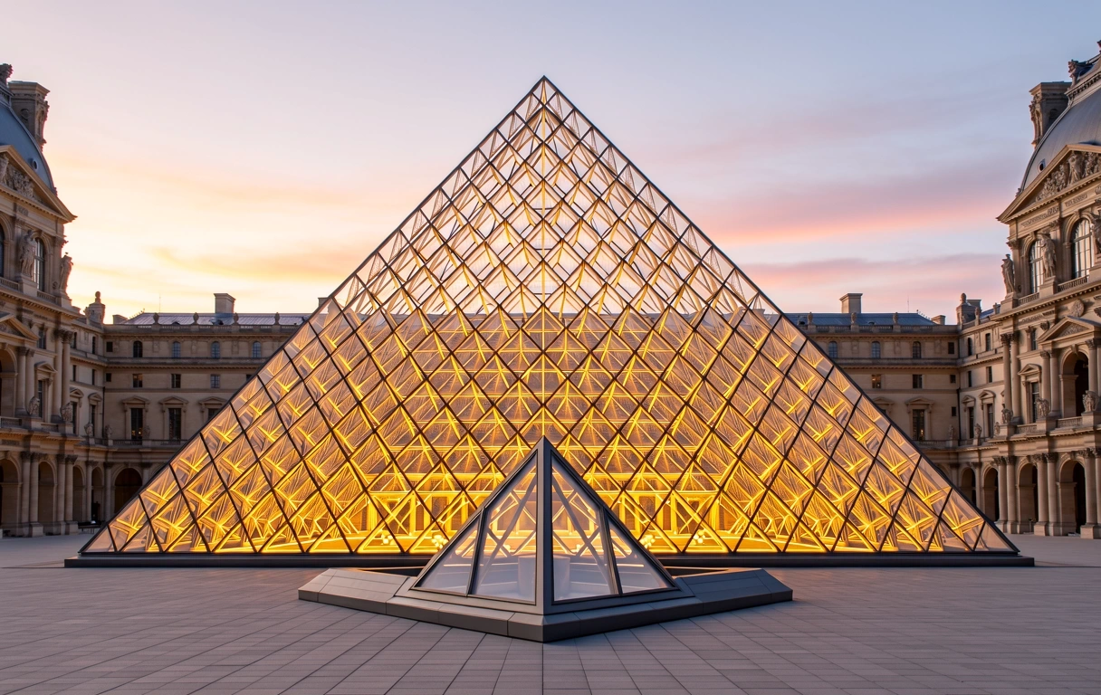Louvre bei Sonnenuntergang