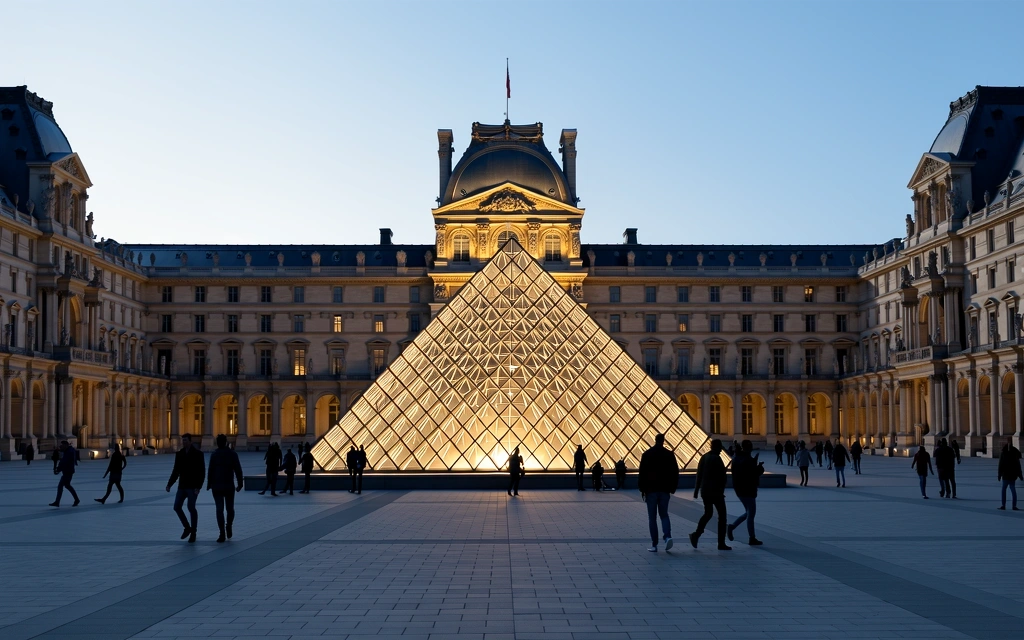 Louvre bei Dämmerung